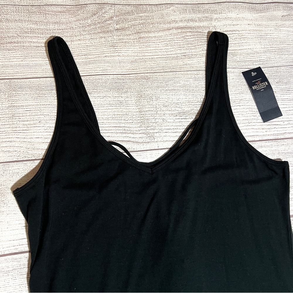 HOLLISTER Soft V-Neck Strappy Tie Back Midi Dress - Picture 2 of 14